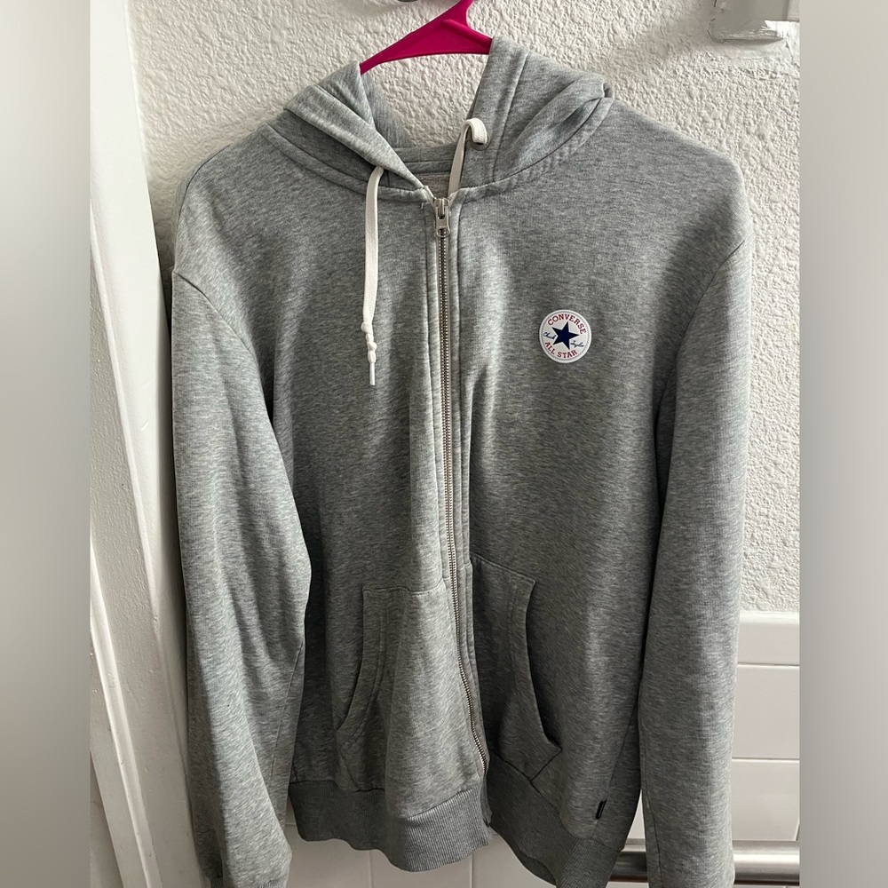 Grey zip up sweater
